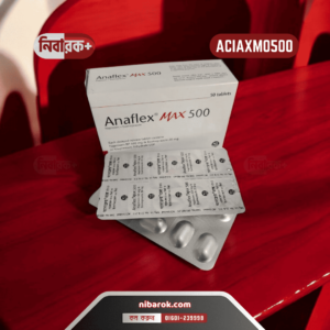 Anaflex Max 500 tablet packaging with Naproxen Sodium and Esomeprazole.