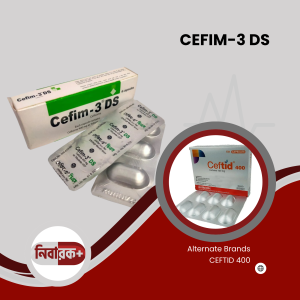 Cefim-3 DS blister pack showing capsules and detailed labeling.