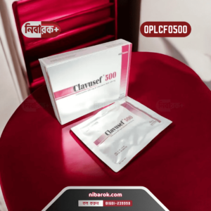 Image of a Clavusef 500 tablet packet against a clean, clinical background.