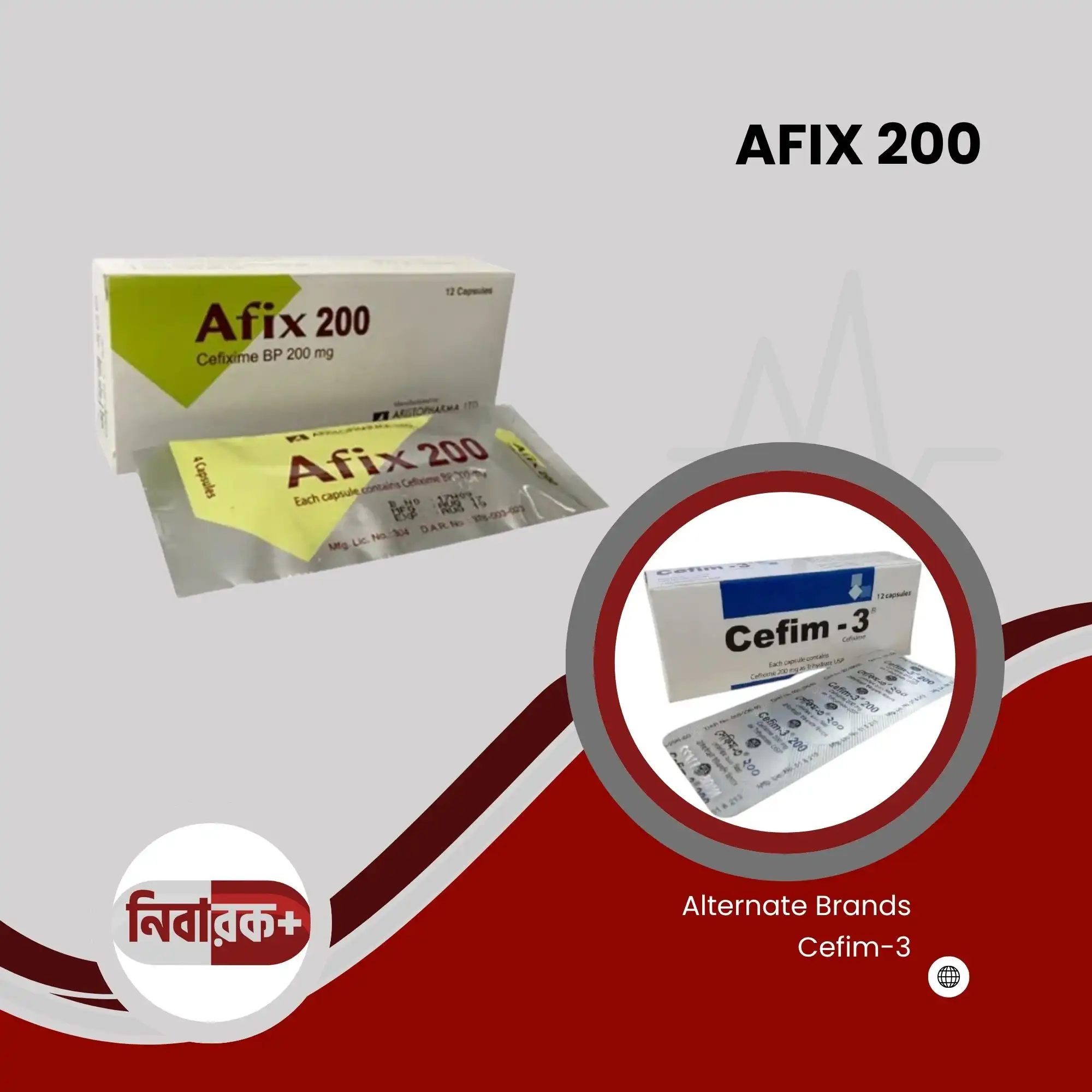 AFIX 200 mg antibiotic bottle by Aristopharma