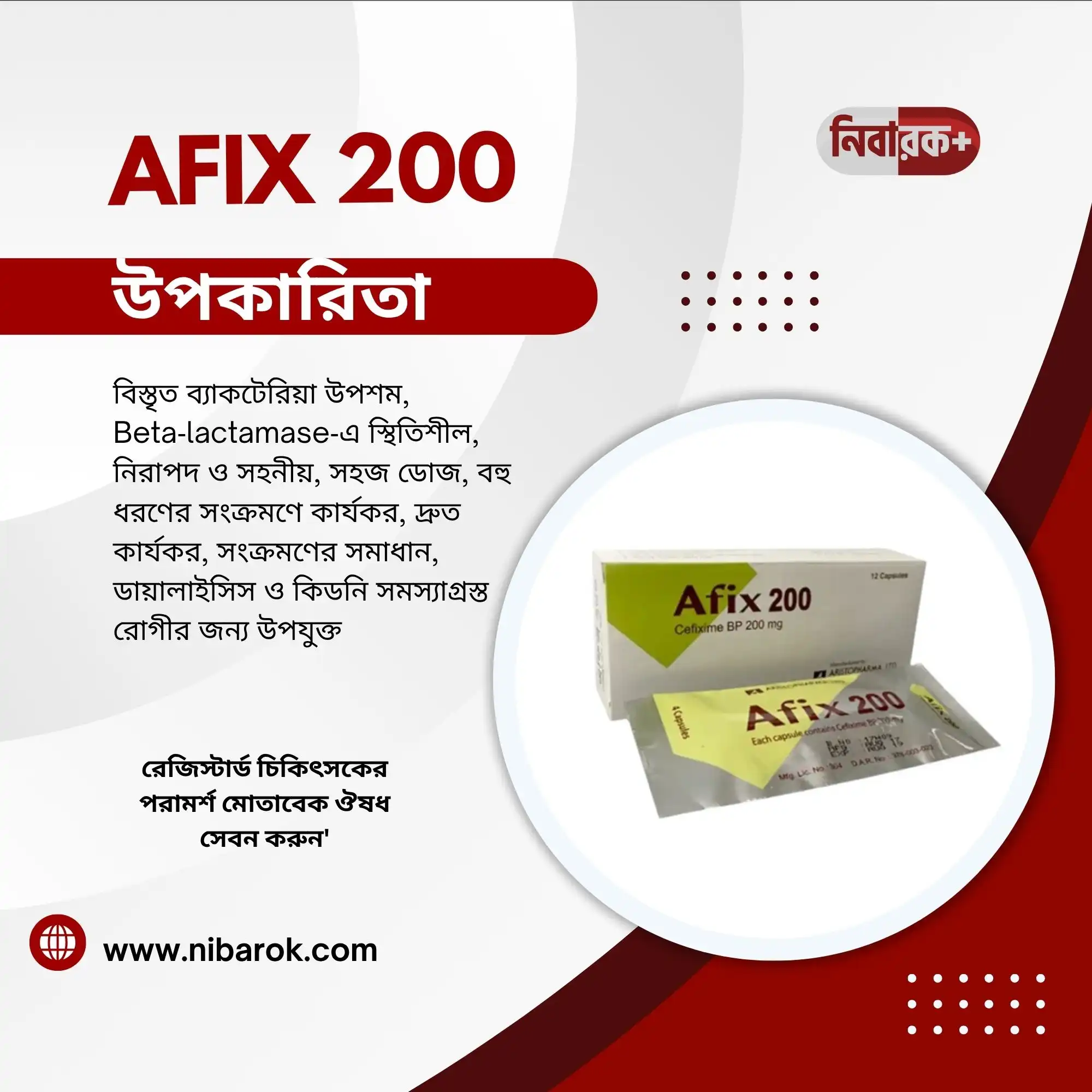 AFIX 200 mg antibiotic dosage instructions