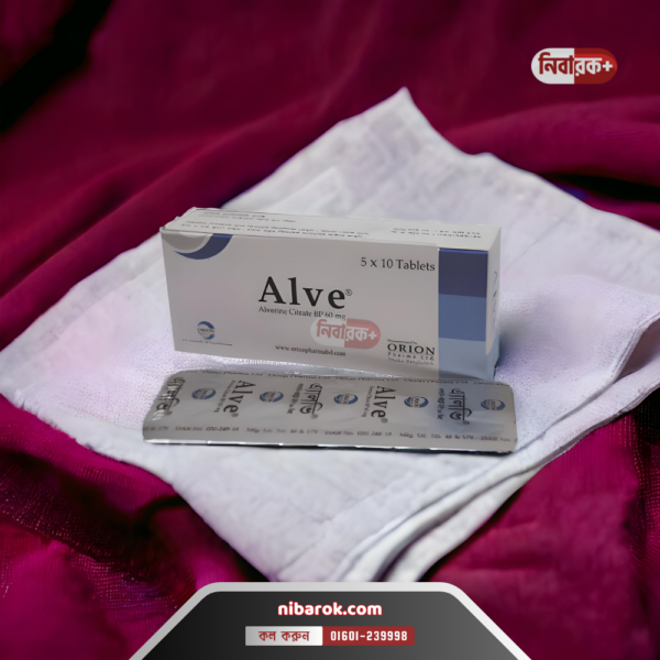 A pack of Alve 60 tablets on a pharmacy shelf, highlighting its blue and white packaging.