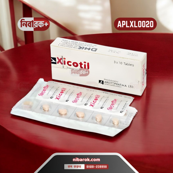 Pack of Xicotil 20 mg tablets.