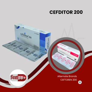 Cefditor 200mg antibiotic medicine packaging.