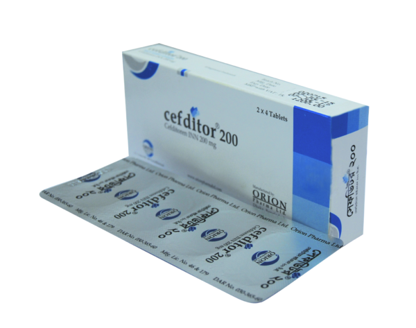 Cefditor 200mg antibiotic medicine packaging.