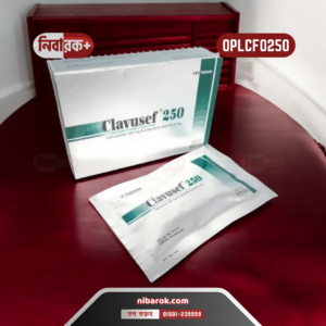 Clavusef 250mg+62.5mg Tablet box with blister packs.