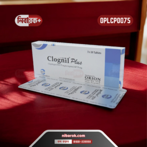 A close-up image of a Clognil Plus tablet package.