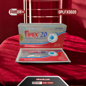 A blister pack of Finix 20mg tablets by Opsonin Pharma, containing Rabeprazole Sodium, used for treating acid-related stomach conditions.