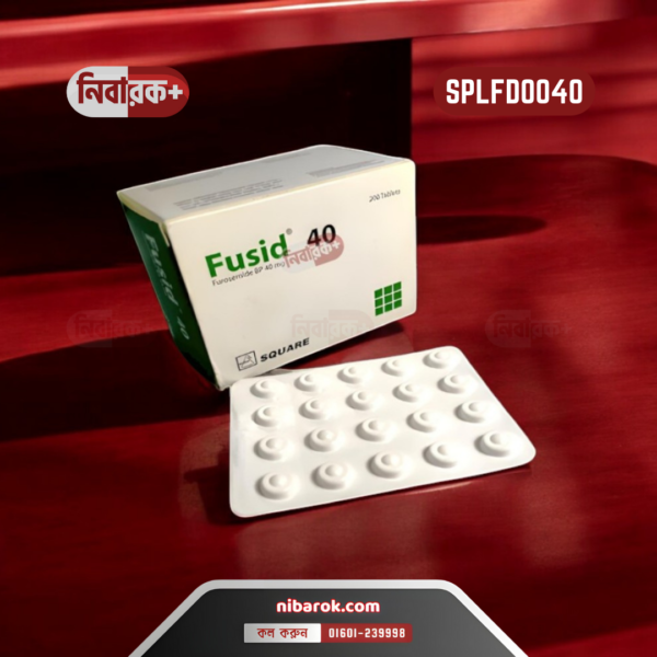 Fusid 40mg tablets in blister packaging.