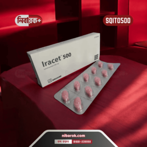 Blister pack of Iracet 500 (Levetiracetam) tablets on a white background.