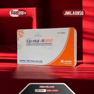 Image showing a box and blister pack of Lijenta M 850 tablets, with clear labeling of Linagliptin 2.50 mg and Metformin Hydrochloride 850 mg dosage information for managing type 2 diabetes.