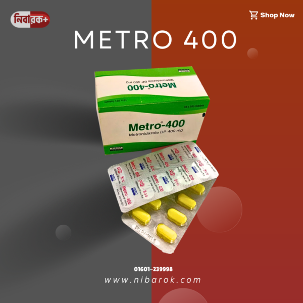 A pack of Metro 400(Opso) tablets.