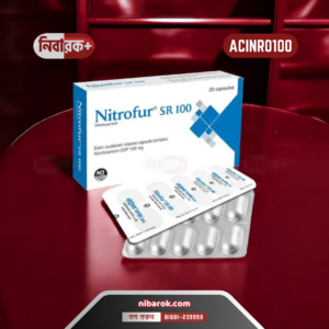 A bottle of Nitrofur SR 100mg Capsules alongside a leaflet on a clean surface, representing the medication used for treating urinary tract infections.