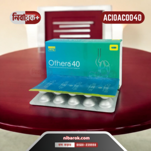 Blister pack of Othera 40 tablets with a glass of water.