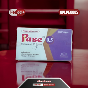 Bottle of Pase 0.5 mg tablets.