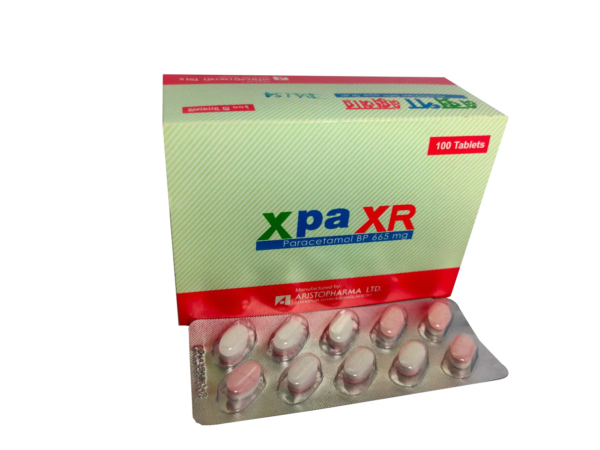 A package of Xpa XR showing the distinctive branding and dosage information, positioned against a clinical white background.