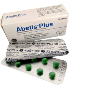 An image of Abetis Plus 20 tablet packaging.