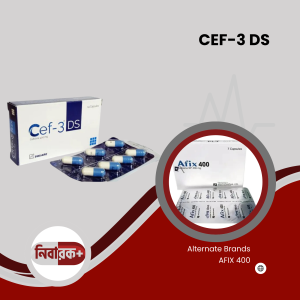 A box of Cef-3 DS 400 Mg capsules from Square Pharmaceuticals Limited.