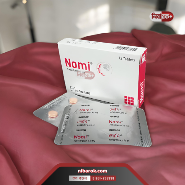 Packaging of Nomi® 2.5 mg tablets by Square Pharmaceuticals.