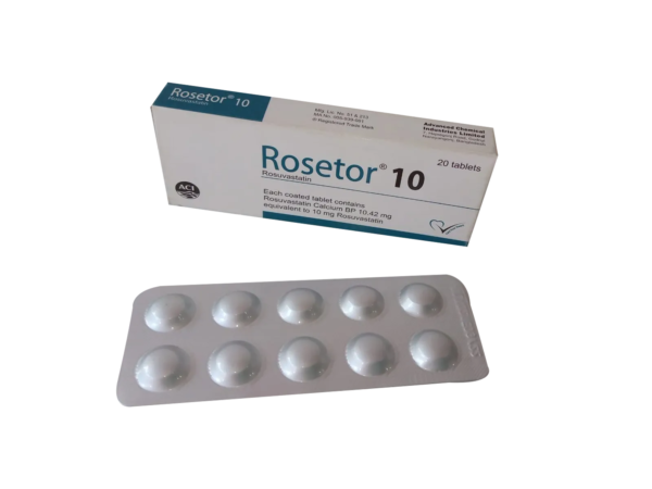 Rosetor 10mg tablet packaging by ACI Limited