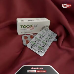 Toco Softgel Capsule bottle with label showing 13.5mg Vitamin E content