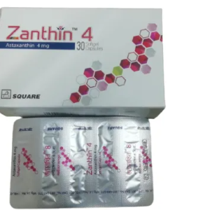 Zanthin 4 Licap bottle and capsule showcasing powerful antioxidant supplement by Square Pharmaceuticals Limited."