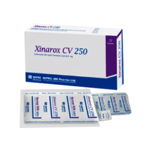 Xinarox CV 250 tablet box packaging from Nipro JMI Pharma Ltd."