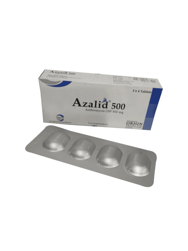 Image of Azalid 500 mg tablet pack, manufactured by Orion Pharma Ltd.