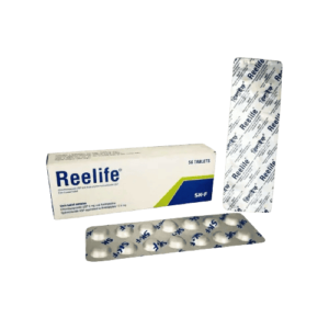 Image of Reelife Tablets in blister packaging, highlighting the brand name and dosage strength.