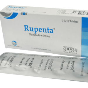 Rupenta 10 Tablet pack displaying its pharmaceutical name and ingredients.