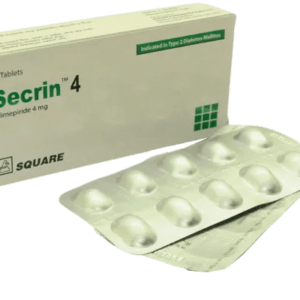 Secrin 4mg antidiabetic tablets for type 2 diabetes management, by Square Pharmaceuticals.