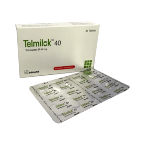 Featured image of Telmilok 40 tablet packaging showing 10 tablets per strip, manufactured by Square Pharmaceuticals Ltd.