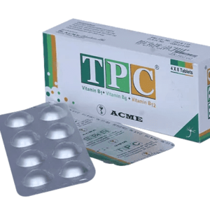 Image of TPC Tablets from ACME Laboratories Ltd. with vitamins B1, B6, and B12 for nerve health.