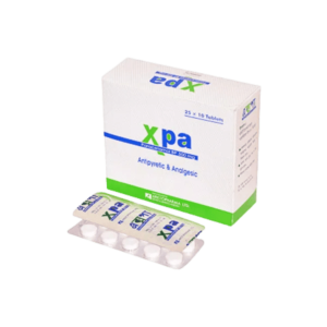 A blister pack of Xpa 500 tablets from Aristopharma Ltd., containing 500mg of paracetamol for pain and fever relief.