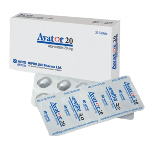 Blister pack of Avator 20 tablets containing 20 mg Atorvastatin Calcium