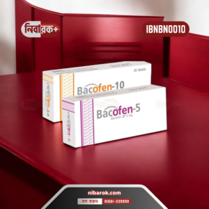 Bacofen 10 mg tablet pack from IBN SINA Pharmaceutical, used for muscle spasticity treatment.