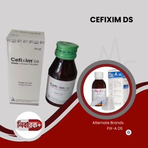 Cefixim DS antibiotic bottle and packaging.