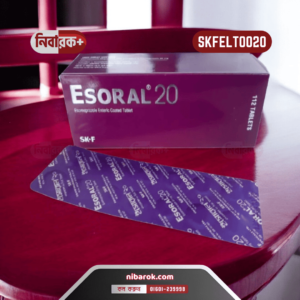 "Esoral 20 tablet blister pack with Esomeprazole Magnesium 20 mg for gastric relief"