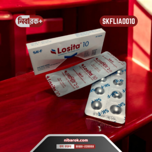 Losita 10 Tablet box with 10 mg escitalopram for treating anxiety and depression by SK+F Pharmaceuticals