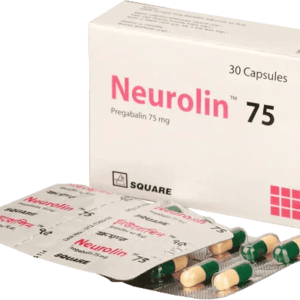 Capsule of Neurolin 75 from Square Pharmaceuticals used for treating nerve pain.