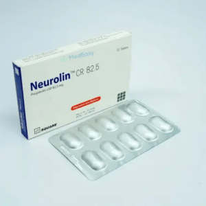 A box of Neurolin CR 82.5mg tablets from Square Pharmaceuticals, displayed against a neutral background.