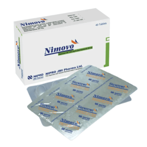 Image of Nimovo 500 tablet packaging showing Naproxen Sodium and Esomeprazole Magnesium, a combination medication for arthritis treatment.