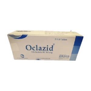 "Oclazid 80 mg Tablet, Gliclazide oral hypoglycemic medication, for type 2 diabetes, Orion Pharma Ltd."