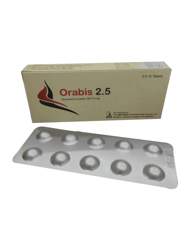 Orabis 2.5 tablet pack by Ibn Sina Pharmaceuticals."