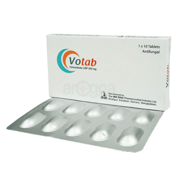 Votab 200 antifungal tablet by IBN SINA, used for treating serious fungal infections.