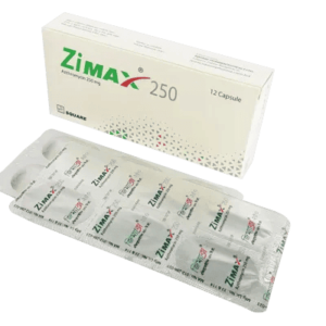 Zimax 250 mg capsule in blister pack with product label."