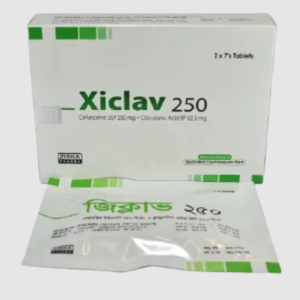 Xiclav 250 packaging of Ziska Pharmaceuticals Limited with dosage information