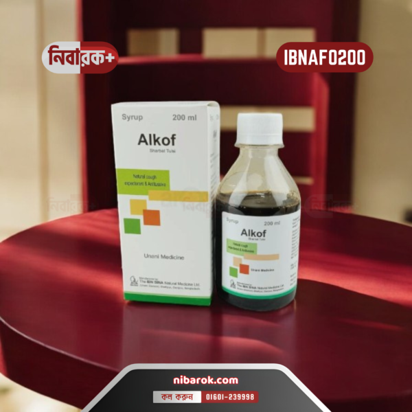 Alkof 200ml Cough Syrup Bottle in front of a plain background