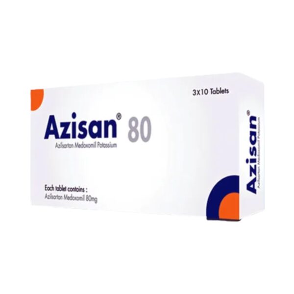 Azisan 80 tablet packaging by Renata Limited, used for treating hypertension and reducing cardiovascular risks.