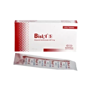 Bislol 5 tablet blister pack showing dosage strength and manufacturer details."